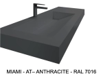 Plan vasque caniveau, sur mesure, Largeur 60 à 200 cm x Profondeur 40 à 60 cm, résine minérale de couleurs ACRYSTONE®, Finition lisse, Livraison Offerte et Rapide.